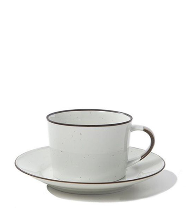 Coffee cup with saucer brown line in the group COLLECTIONS / OVANÅKER BROWN at Månses Design (940a)