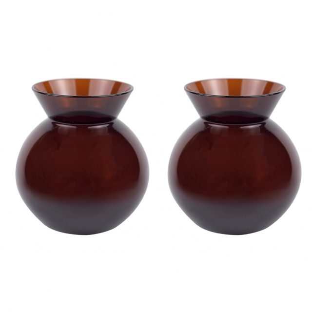 Glass vase, 2-pack amber colour