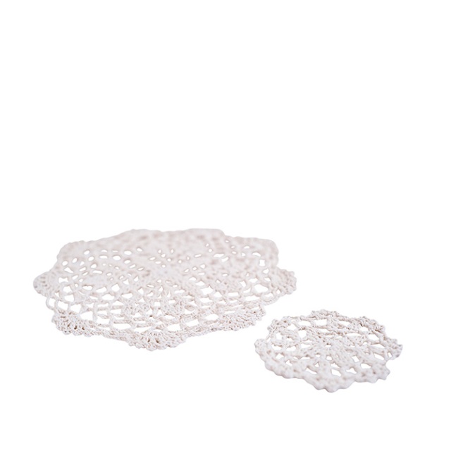 Cotton Coaster medium 6-pack white