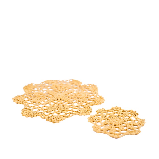 Cotton Coaster medium 6-pack Ocher