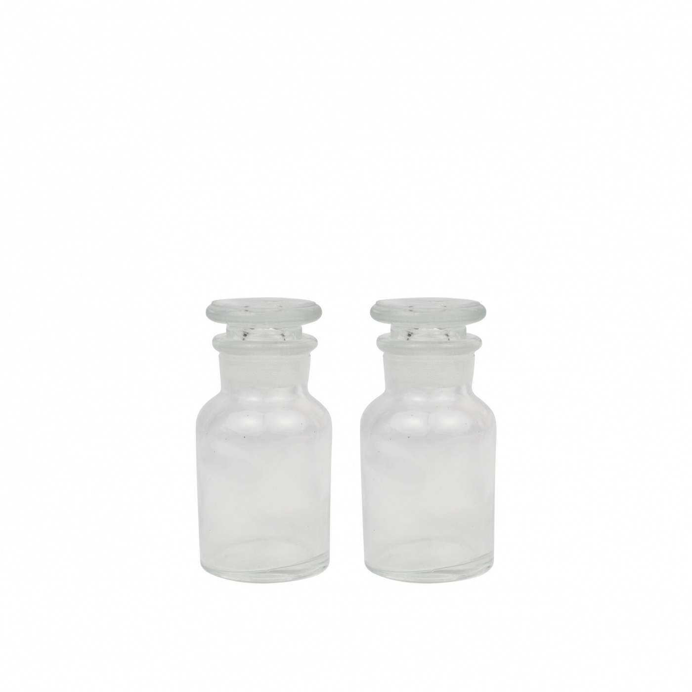 2-pack of glass jars 60ml in clear glass