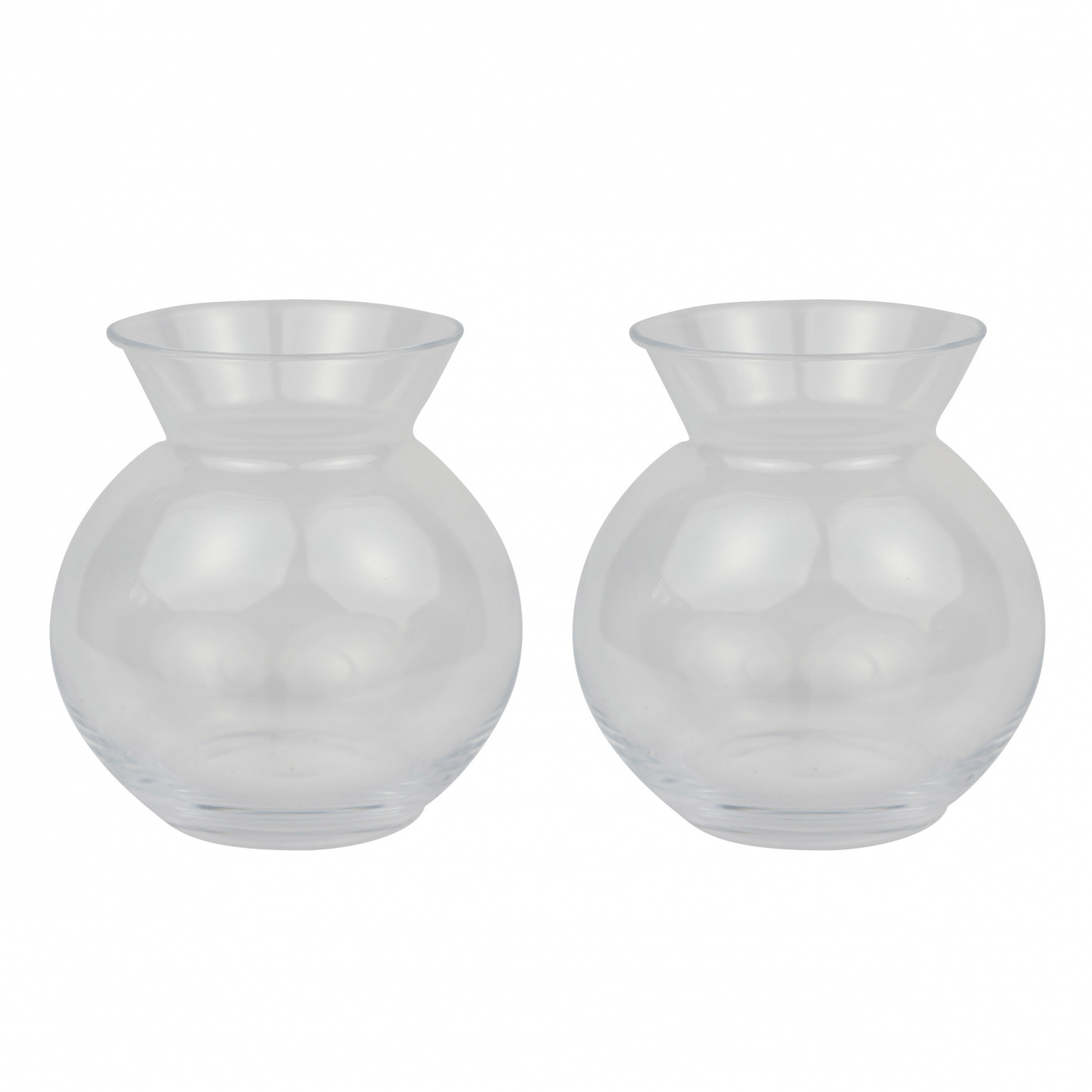 2-pack of glass vases in clear glass