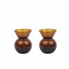 2-pack of small glass vases in dark amber colour