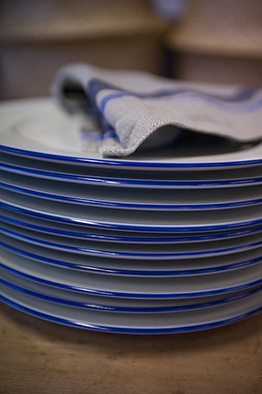 Side plate Ovanåker blue line