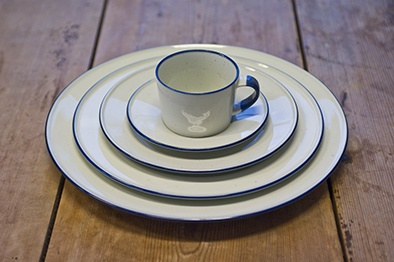 Side plate Ovanåker blue line