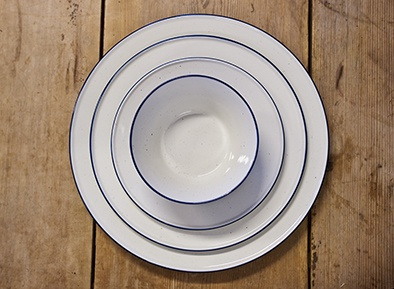 Side plate Ovanåker blue line