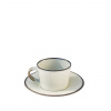 Coffee cup with saucer brown line Coffee cup with saucer brown line