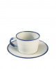 Coffee cup with saucer blue line