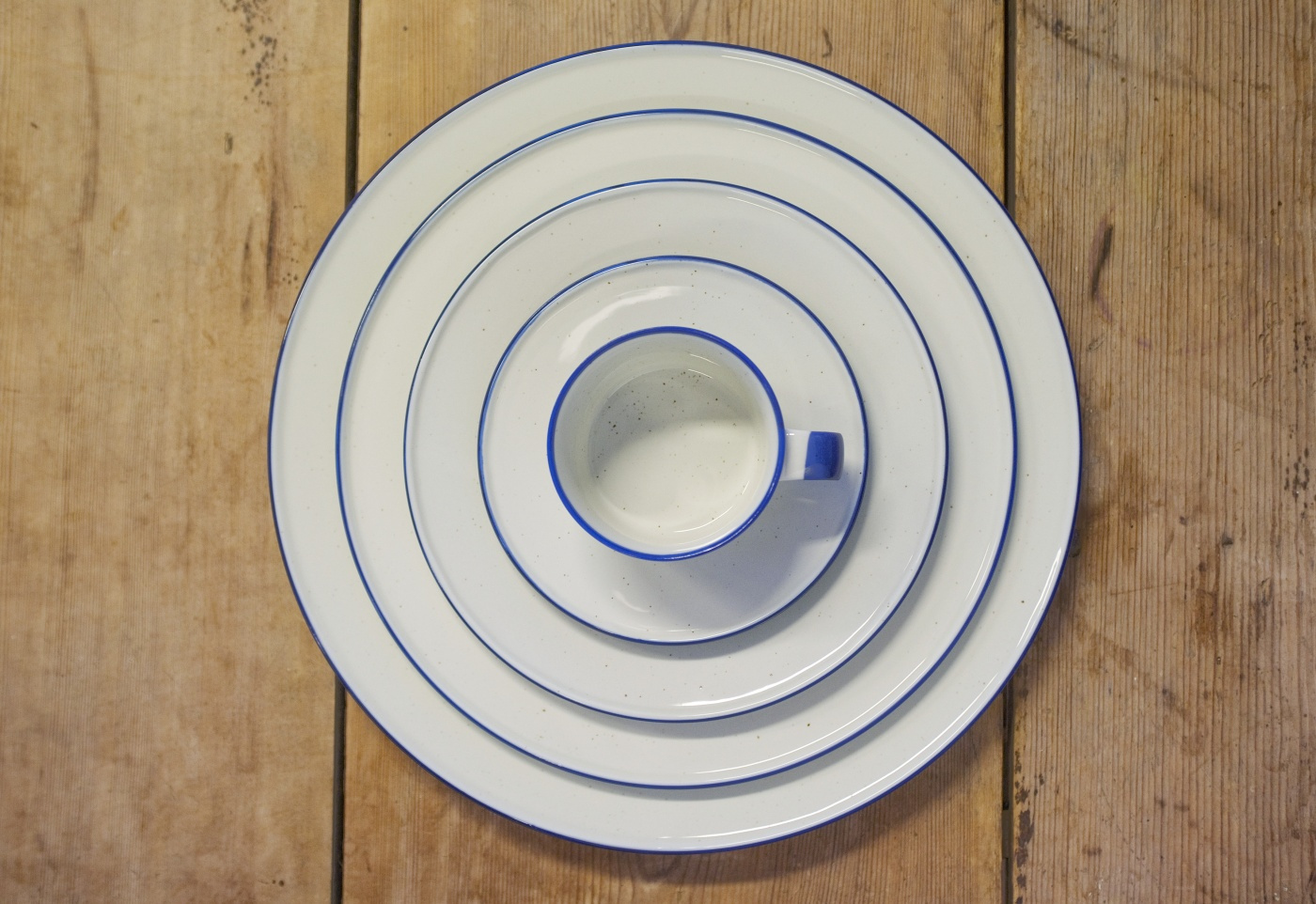 Chop plate round Ovanåker blue line