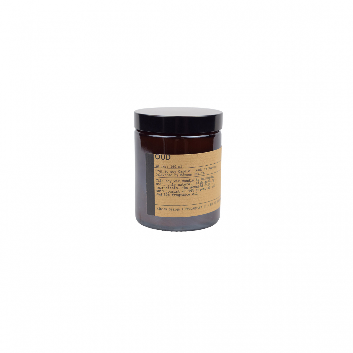 Organic soy Candle OUD 160ml 