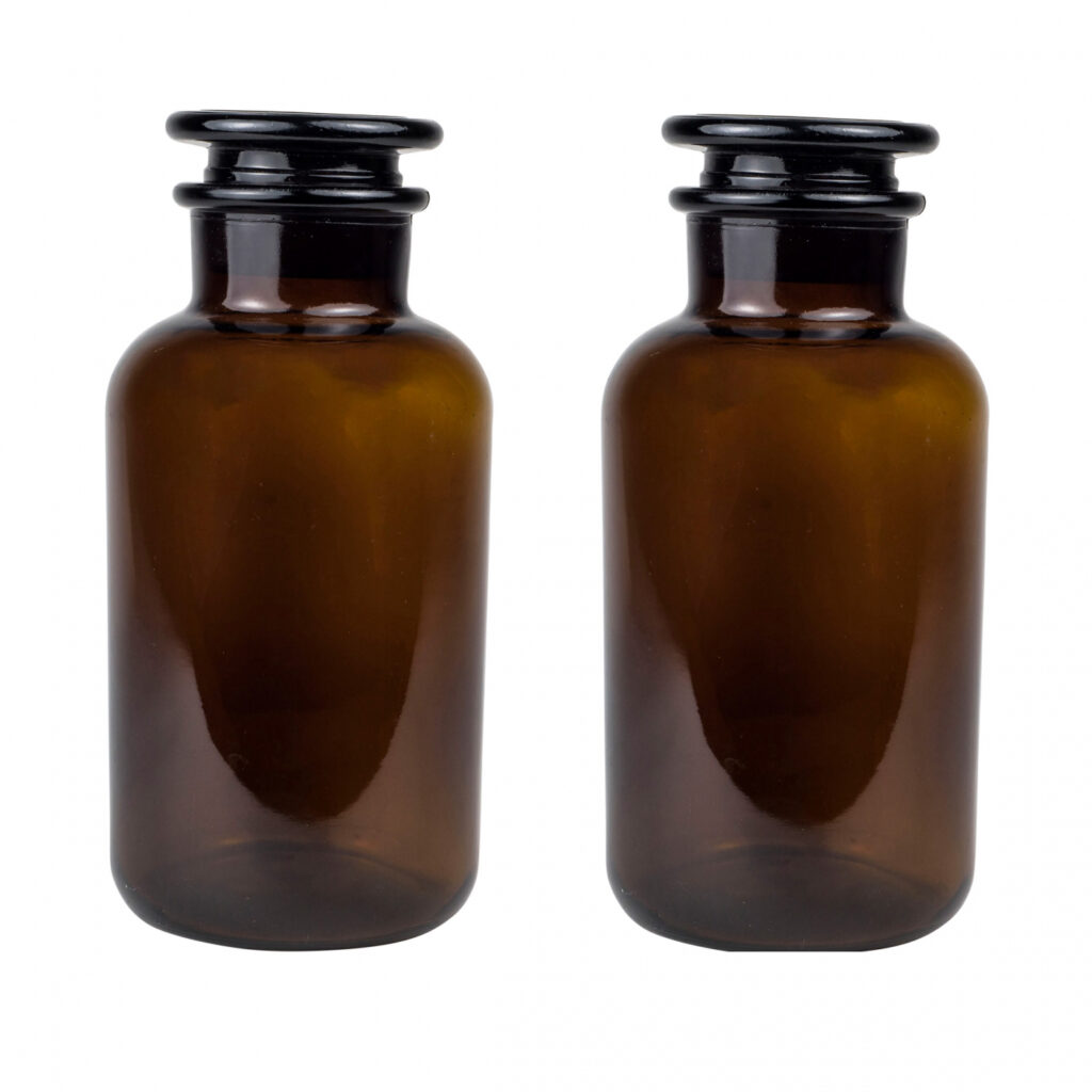 2-pack of Glass Jars Amber 1000ml