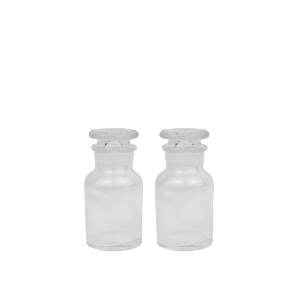 2-pack of glass jars 60ml in clear glass