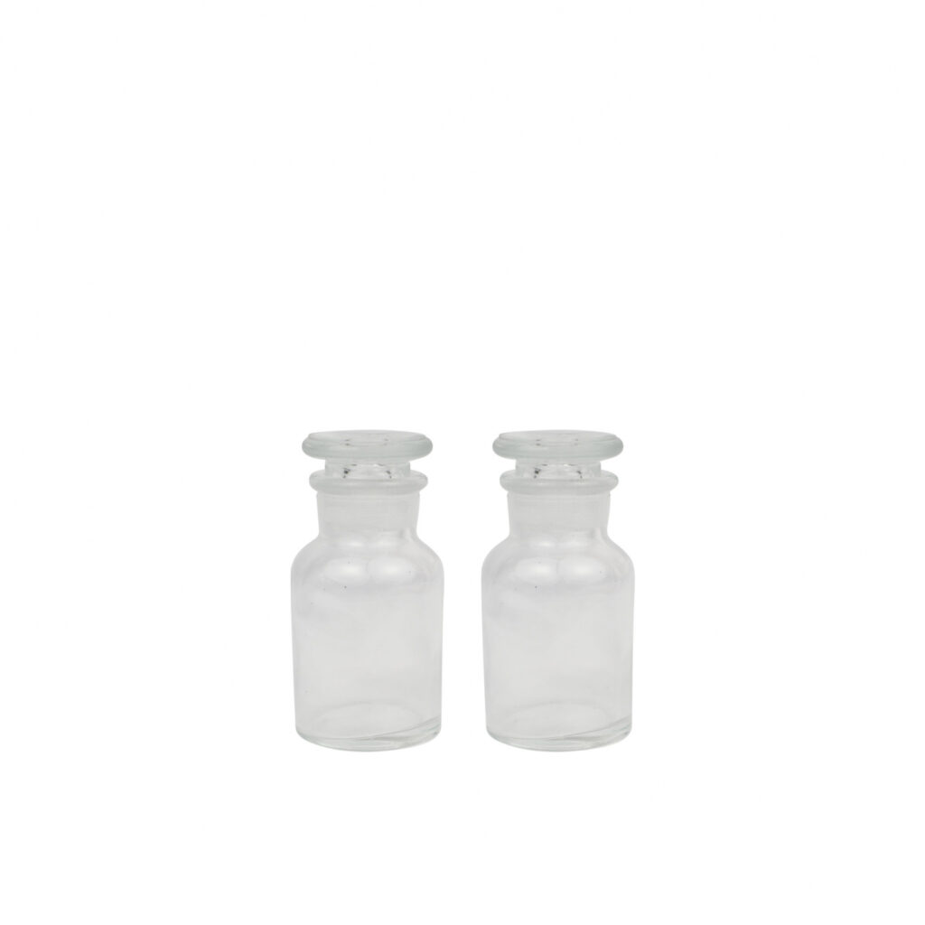 2-pack of glass jars 30ml in clear glass