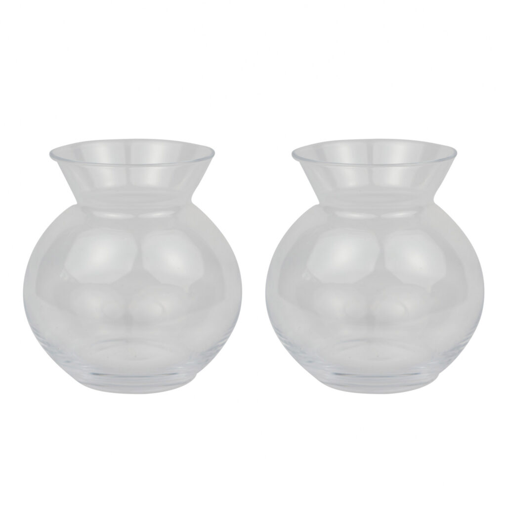 2-pack of glass vases in clear glass
