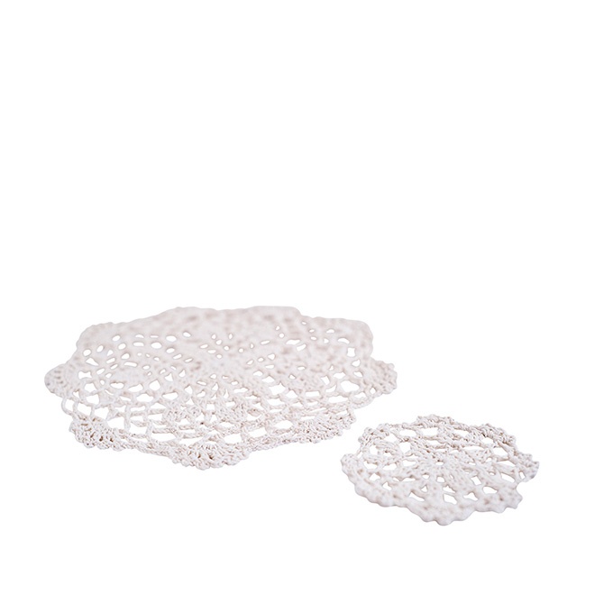 Cotton Coaster medium 6-pack white