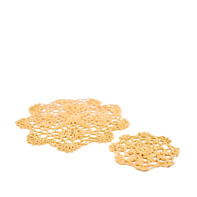 Cotton Coaster medium 6-pack Ocher